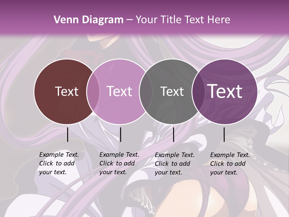 A Woman With Long Purple Hair Is Wearing A Dress PowerPoint Template