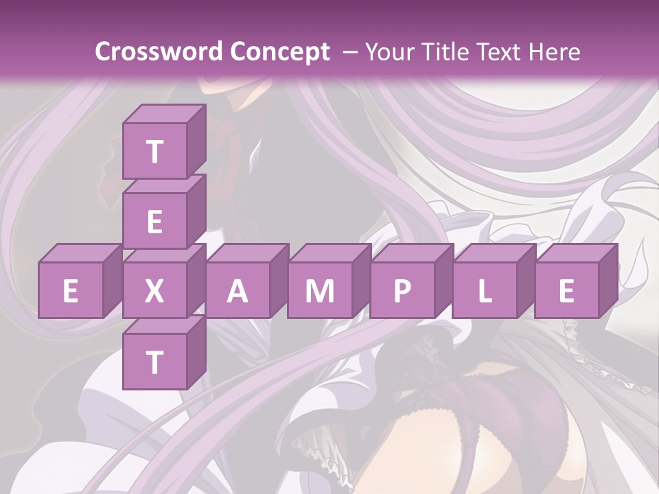 A Woman With Long Purple Hair Is Wearing A Dress PowerPoint Template