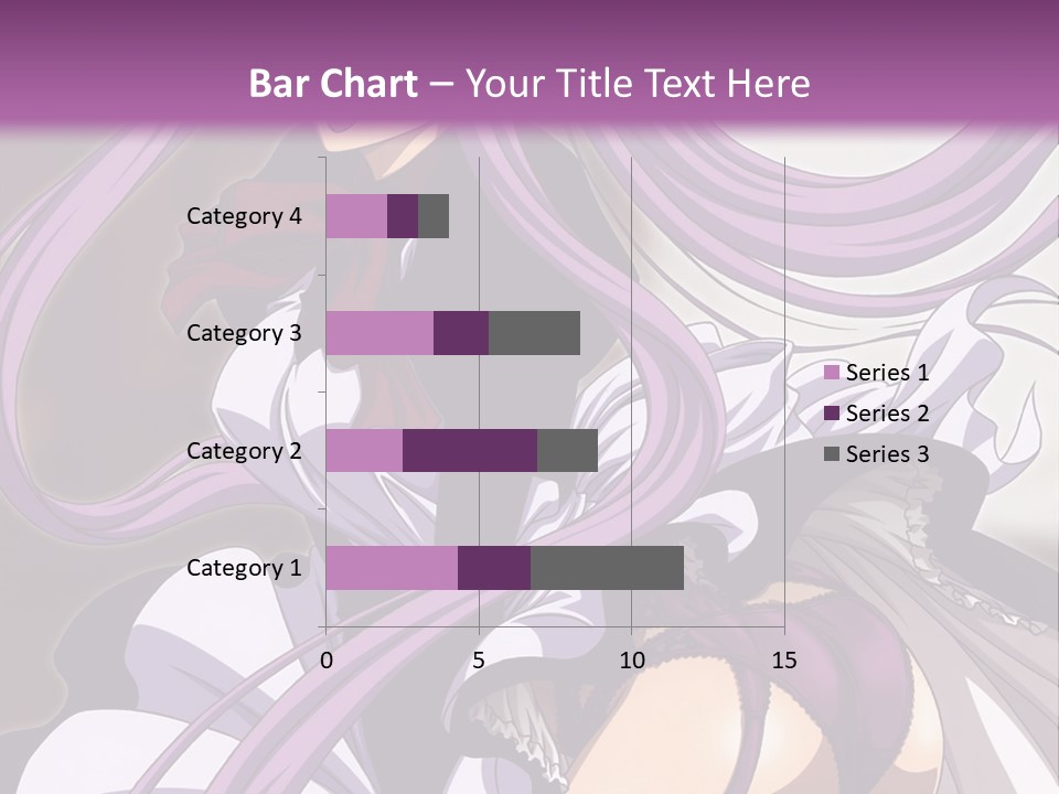 A Woman With Long Purple Hair Is Wearing A Dress PowerPoint Template