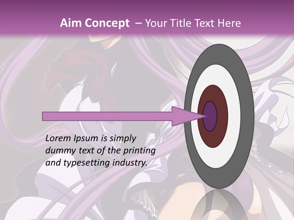 A Woman With Long Purple Hair Is Wearing A Dress PowerPoint Template