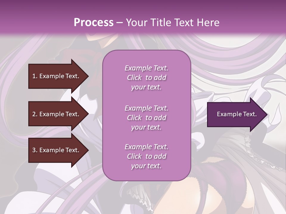 A Woman With Long Purple Hair Is Wearing A Dress PowerPoint Template