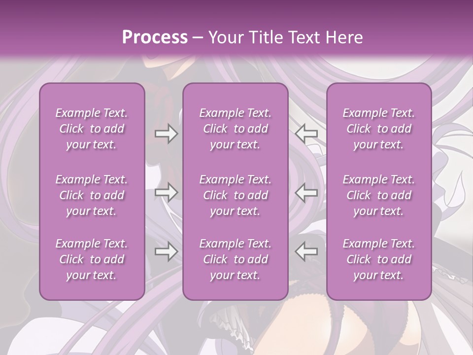 A Woman With Long Purple Hair Is Wearing A Dress PowerPoint Template