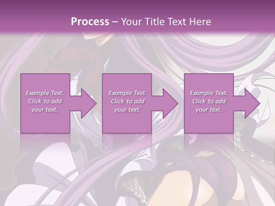 A Woman With Long Purple Hair Is Wearing A Dress PowerPoint Template