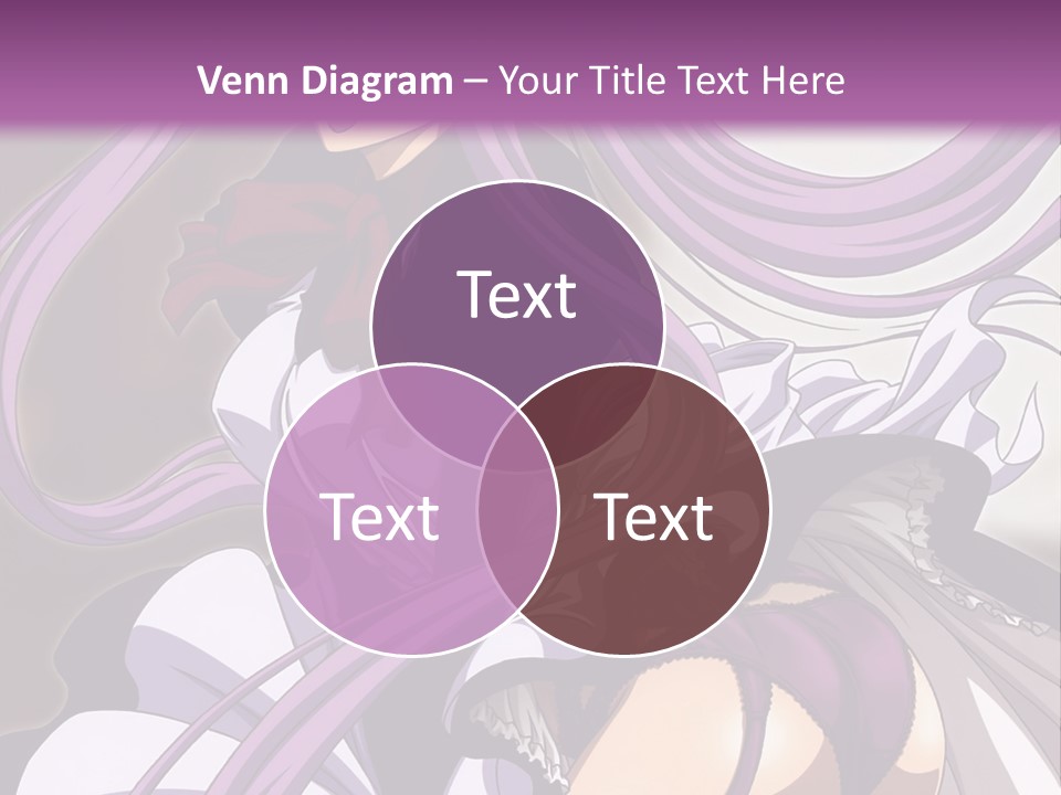 A Woman With Long Purple Hair Is Wearing A Dress PowerPoint Template
