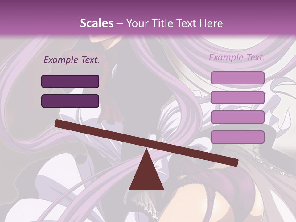 A Woman With Long Purple Hair Is Wearing A Dress PowerPoint Template