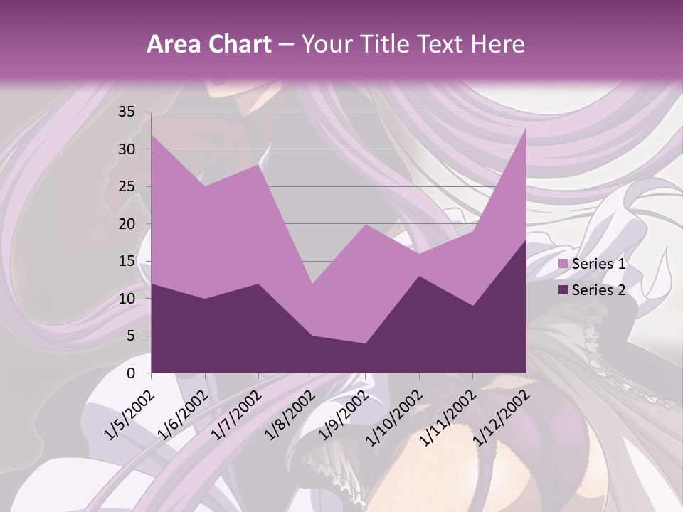 A Woman With Long Purple Hair Is Wearing A Dress PowerPoint Template