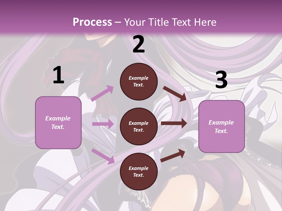 A Woman With Long Purple Hair Is Wearing A Dress PowerPoint Template