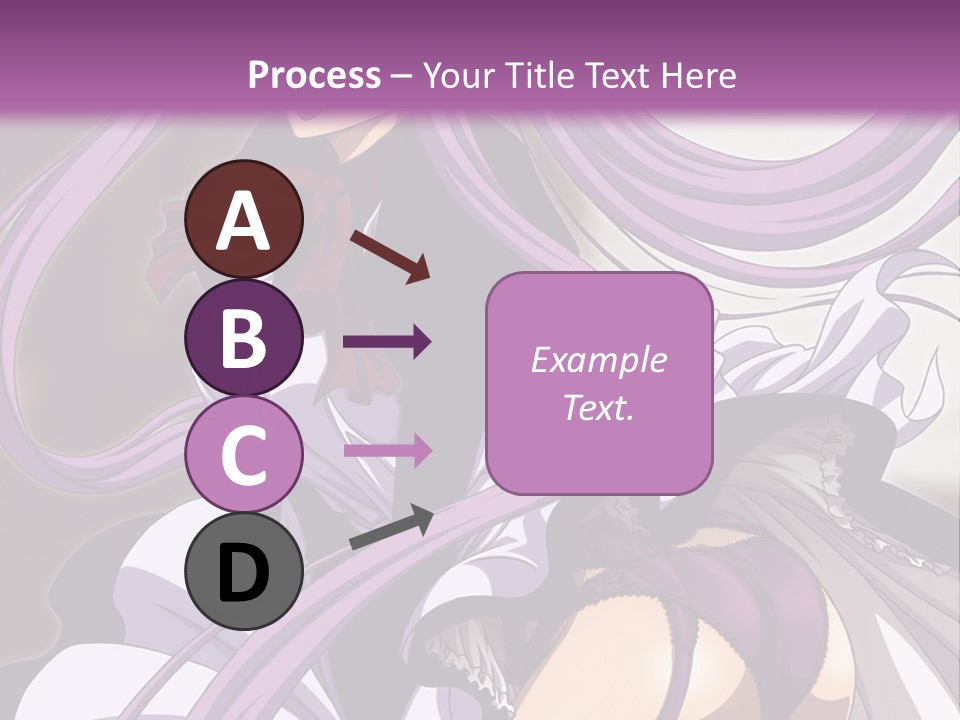 A Woman With Long Purple Hair Is Wearing A Dress PowerPoint Template