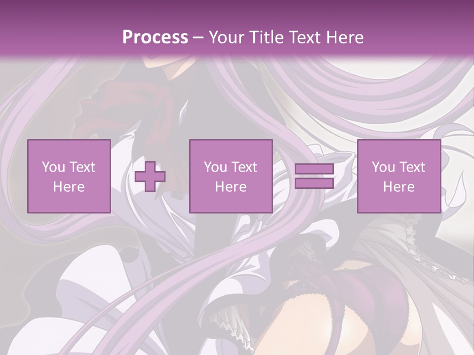 A Woman With Long Purple Hair Is Wearing A Dress PowerPoint Template