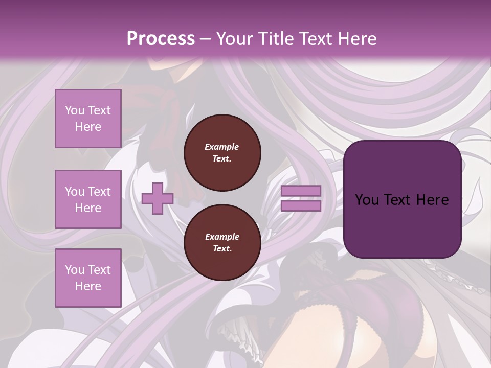 A Woman With Long Purple Hair Is Wearing A Dress PowerPoint Template