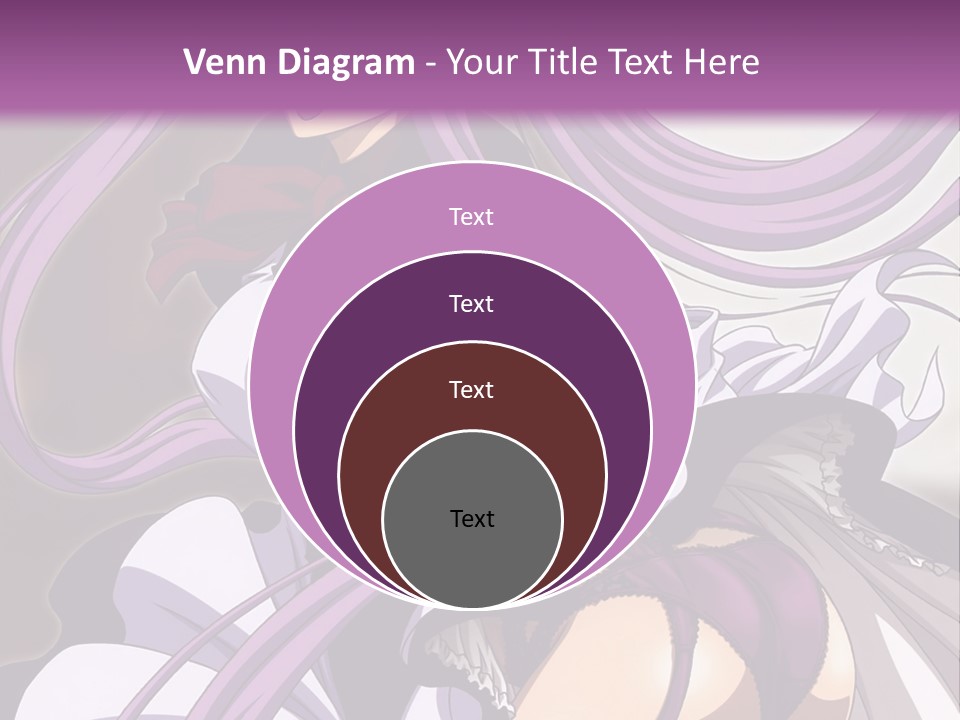 A Woman With Long Purple Hair Is Wearing A Dress PowerPoint Template