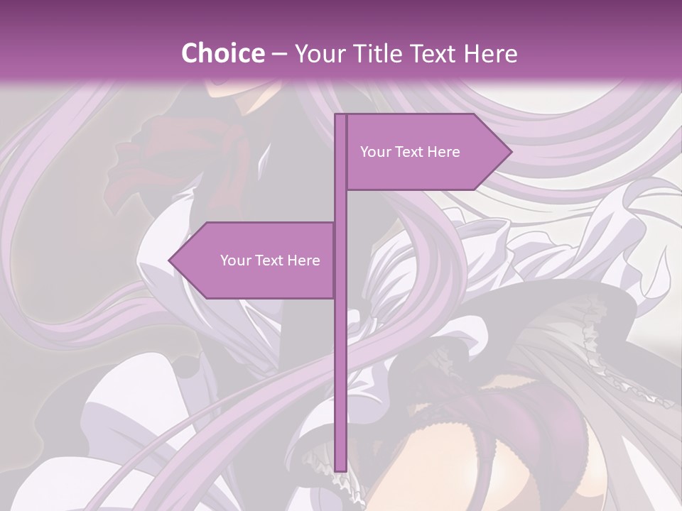 A Woman With Long Purple Hair Is Wearing A Dress PowerPoint Template