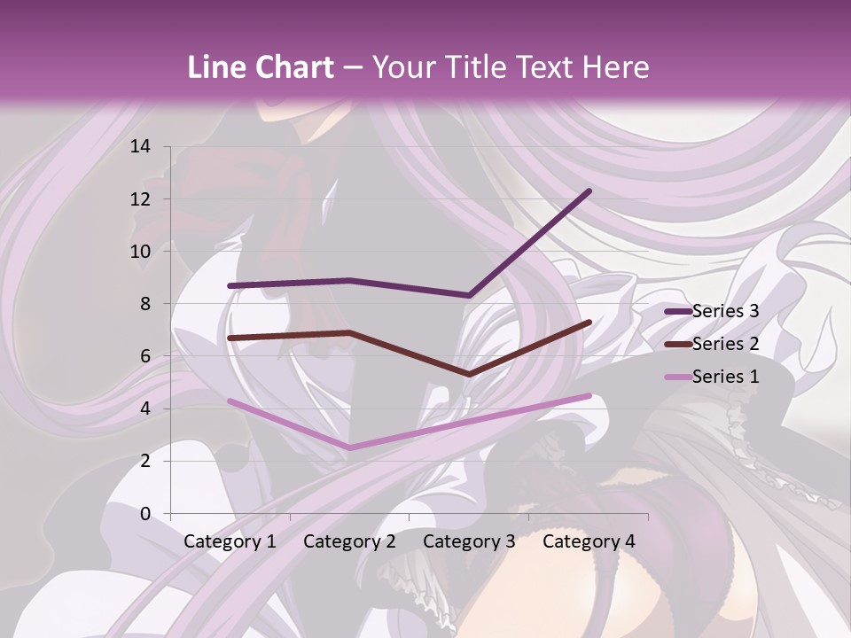 A Woman With Long Purple Hair Is Wearing A Dress PowerPoint Template