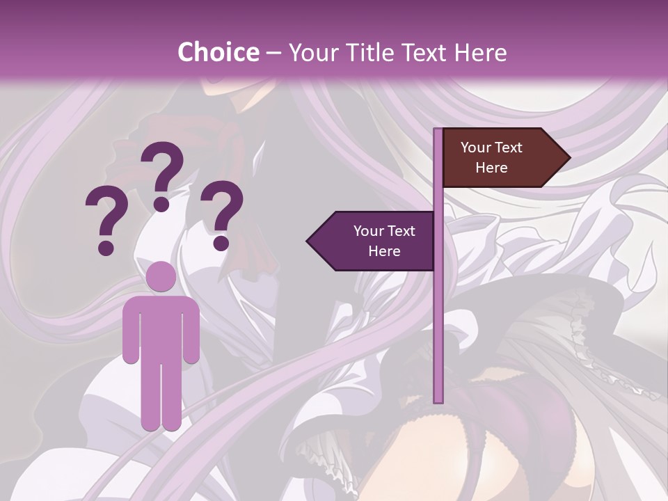 A Woman With Long Purple Hair Is Wearing A Dress PowerPoint Template