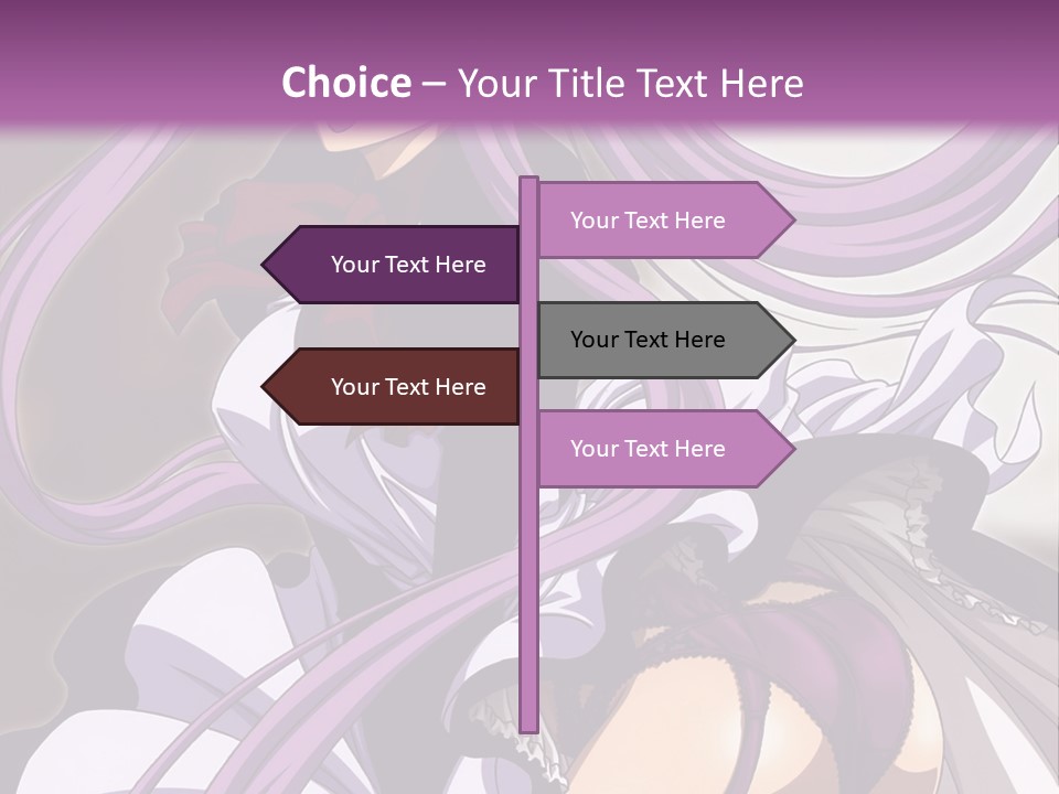 A Woman With Long Purple Hair Is Wearing A Dress PowerPoint Template
