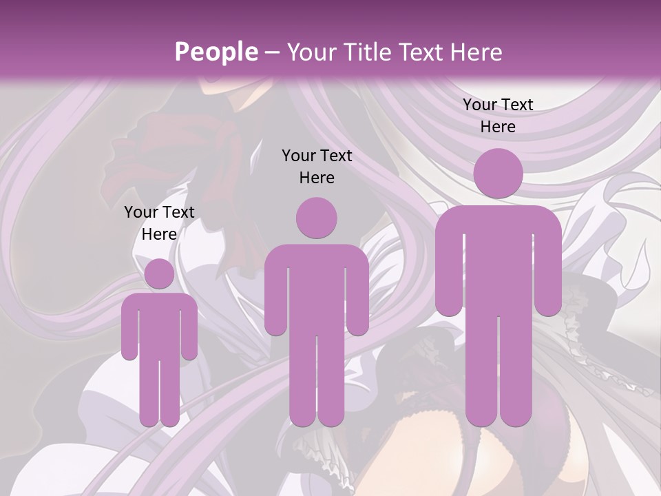 A Woman With Long Purple Hair Is Wearing A Dress PowerPoint Template