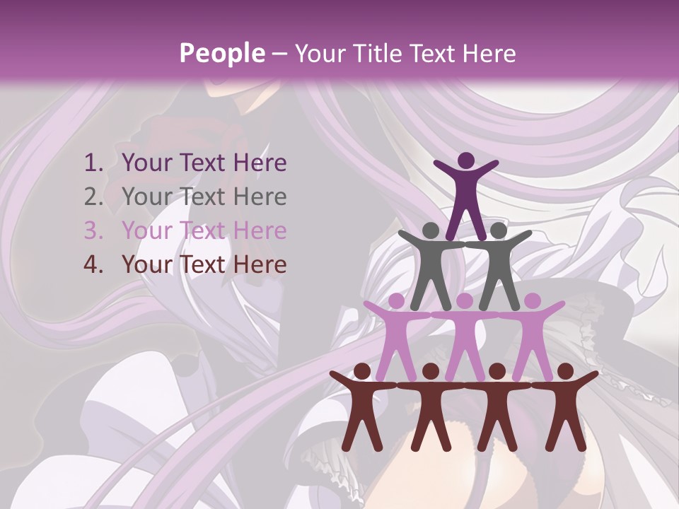 A Woman With Long Purple Hair Is Wearing A Dress PowerPoint Template