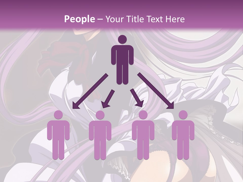 A Woman With Long Purple Hair Is Wearing A Dress PowerPoint Template