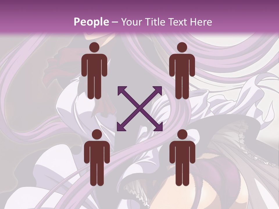 A Woman With Long Purple Hair Is Wearing A Dress PowerPoint Template