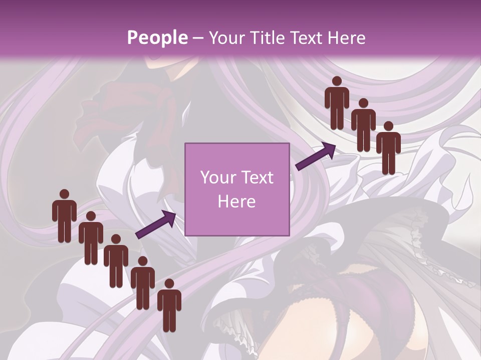 A Woman With Long Purple Hair Is Wearing A Dress PowerPoint Template