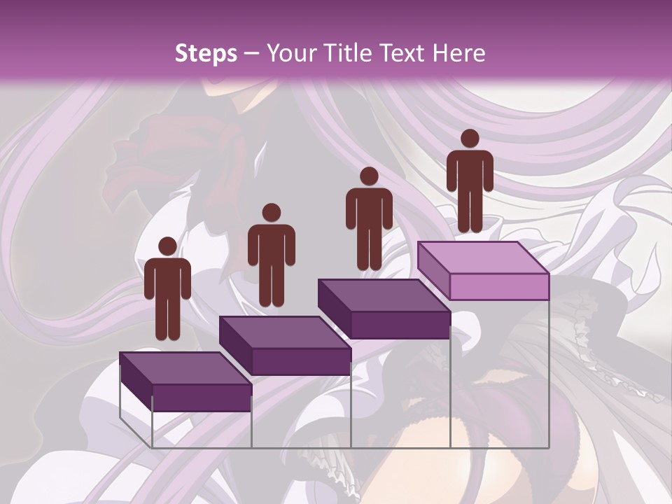 A Woman With Long Purple Hair Is Wearing A Dress PowerPoint Template