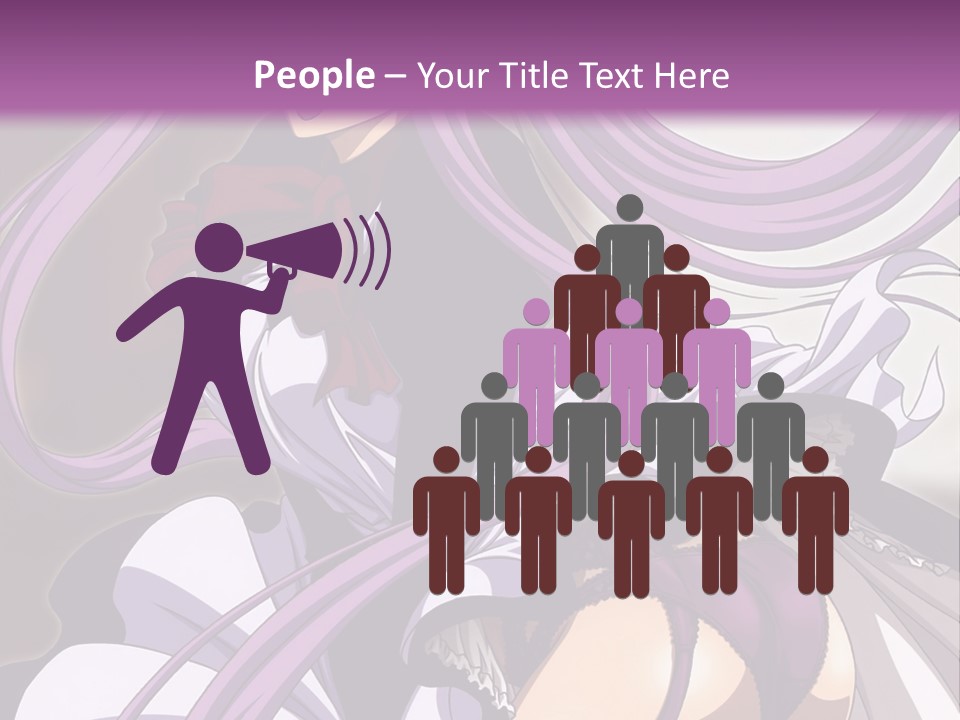 A Woman With Long Purple Hair Is Wearing A Dress PowerPoint Template