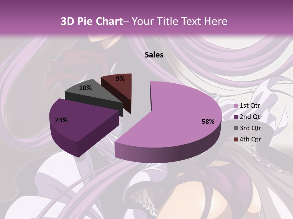 A Woman With Long Purple Hair Is Wearing A Dress PowerPoint Template