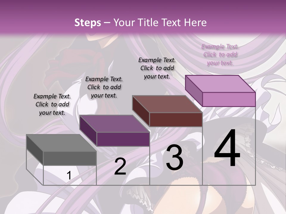 A Woman With Long Purple Hair Is Wearing A Dress PowerPoint Template