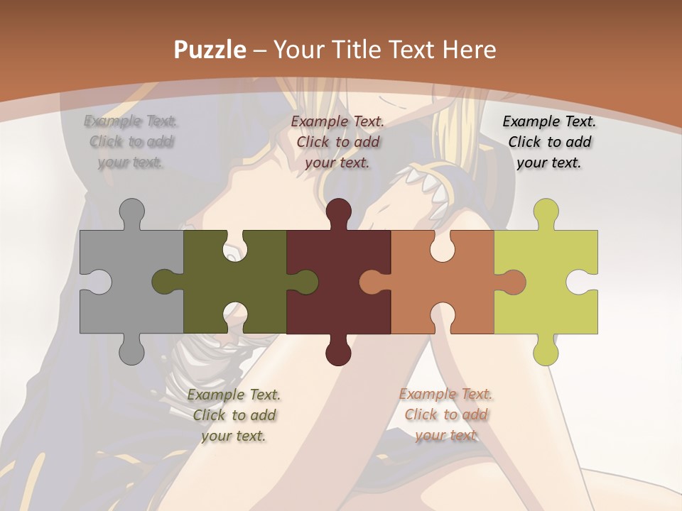 A Woman In A Blue Dress Sitting On A Bed PowerPoint Template