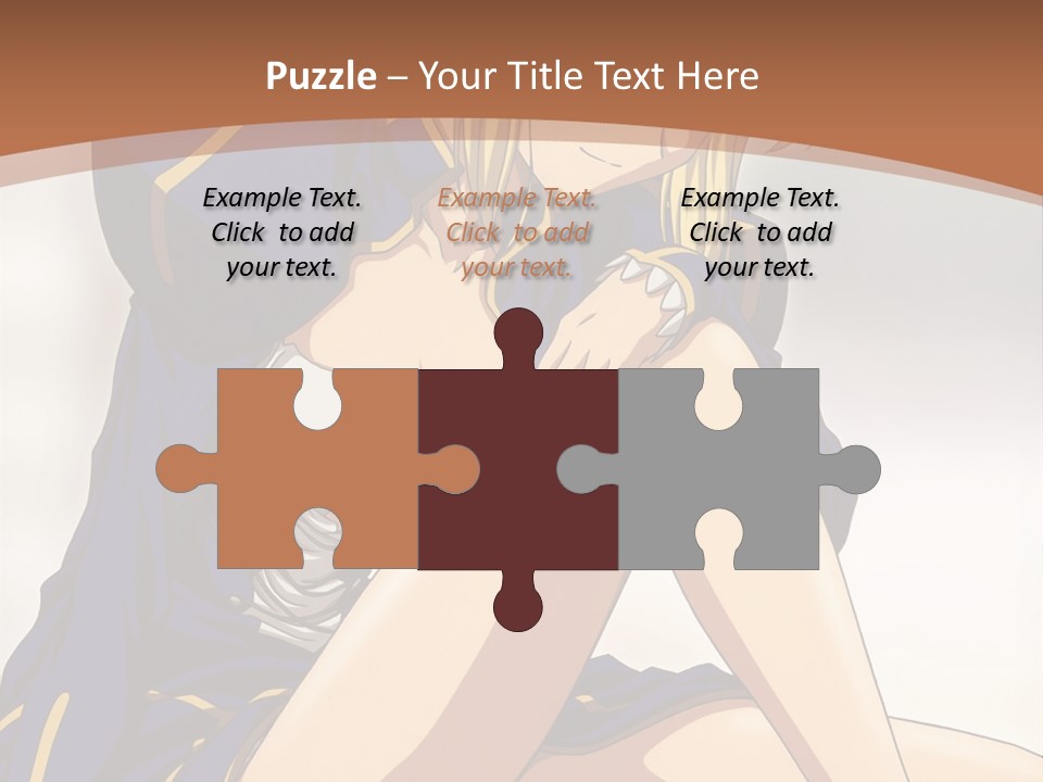 A Woman In A Blue Dress Sitting On A Bed PowerPoint Template