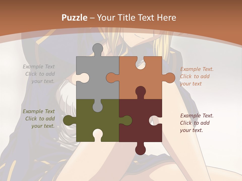 A Woman In A Blue Dress Sitting On A Bed PowerPoint Template