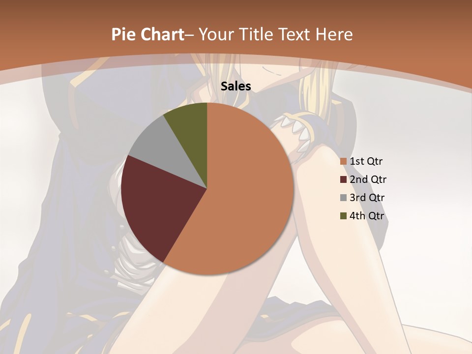 A Woman In A Blue Dress Sitting On A Bed PowerPoint Template