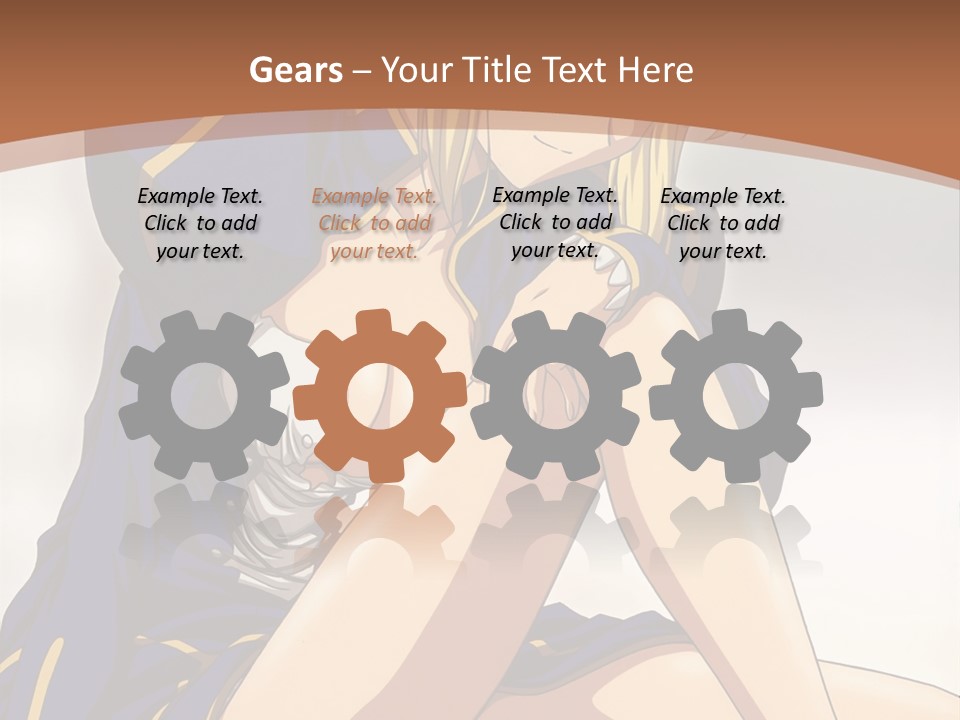 A Woman In A Blue Dress Sitting On A Bed PowerPoint Template