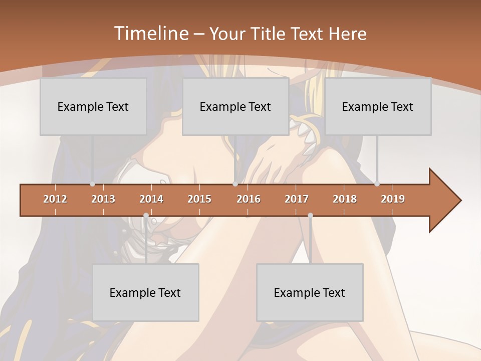 A Woman In A Blue Dress Sitting On A Bed PowerPoint Template