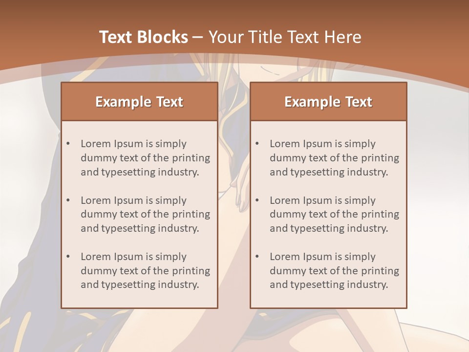 A Woman In A Blue Dress Sitting On A Bed PowerPoint Template