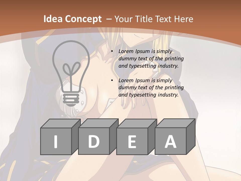 A Woman In A Blue Dress Sitting On A Bed PowerPoint Template