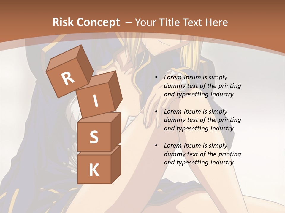 A Woman In A Blue Dress Sitting On A Bed PowerPoint Template