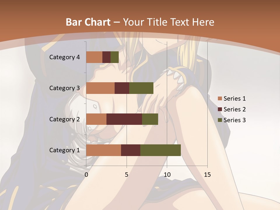 A Woman In A Blue Dress Sitting On A Bed PowerPoint Template