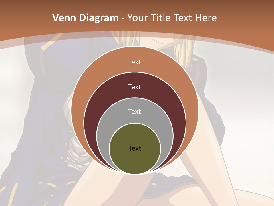 A Woman In A Blue Dress Sitting On A Bed PowerPoint Template