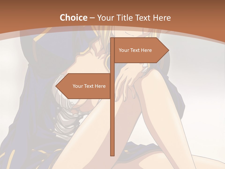 A Woman In A Blue Dress Sitting On A Bed PowerPoint Template