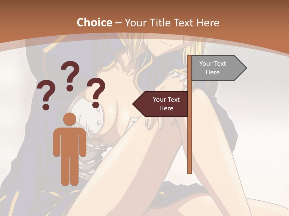 A Woman In A Blue Dress Sitting On A Bed PowerPoint Template