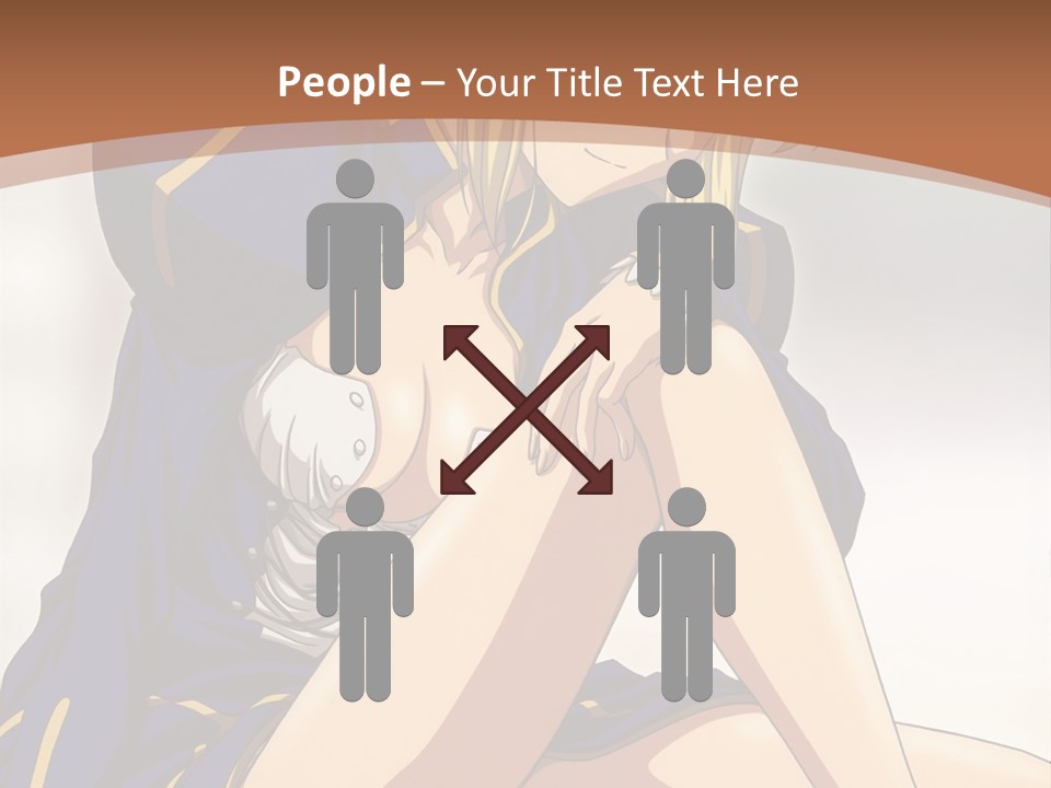 A Woman In A Blue Dress Sitting On A Bed PowerPoint Template