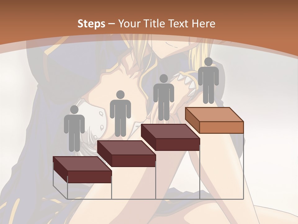 A Woman In A Blue Dress Sitting On A Bed PowerPoint Template