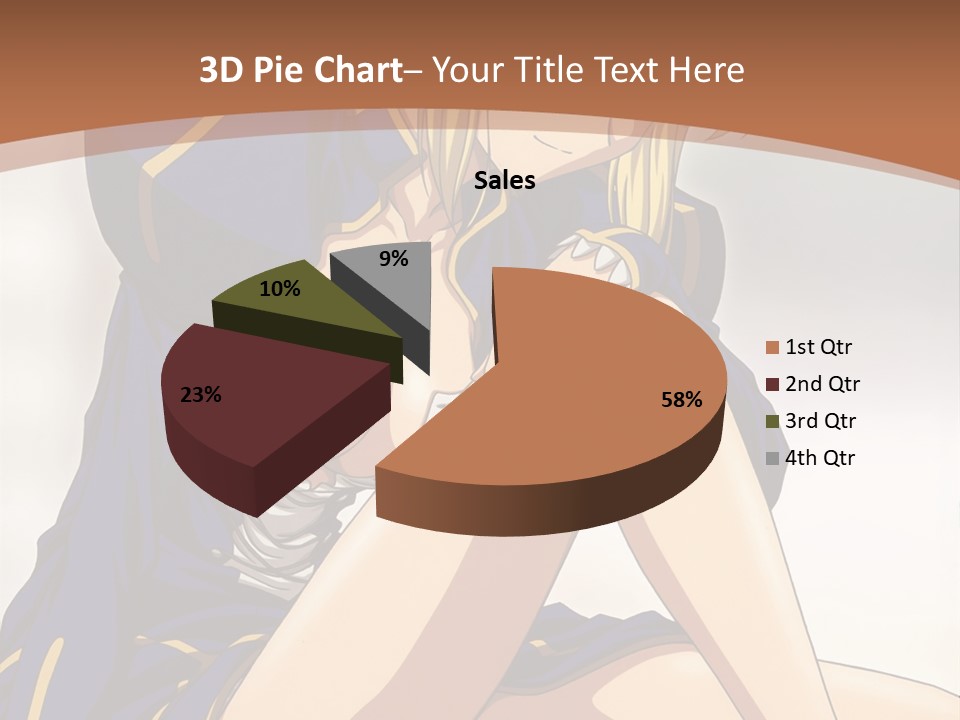 A Woman In A Blue Dress Sitting On A Bed PowerPoint Template