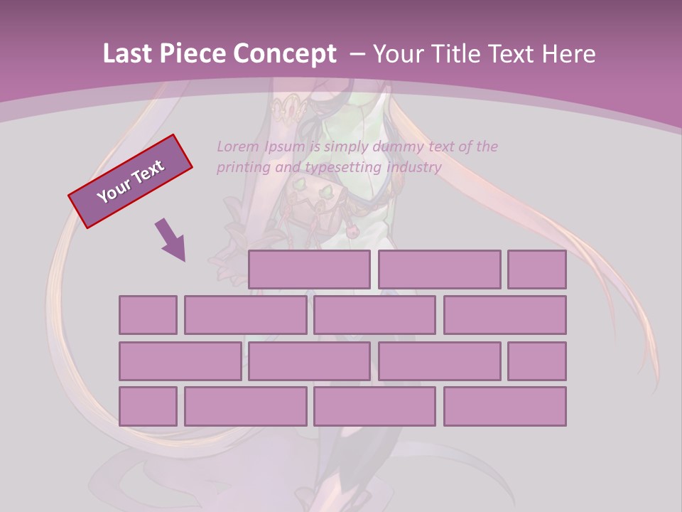 A Woman In A Green Dress With Long Hair Is Standing In Front Of A Purple PowerPoint Template