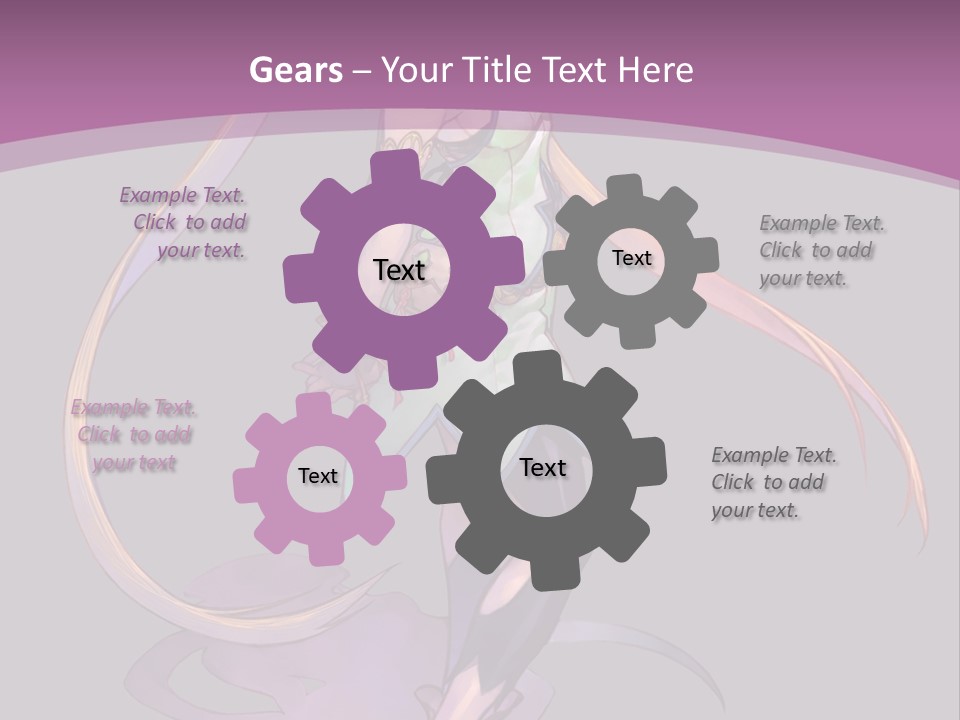 A Woman In A Green Dress With Long Hair Is Standing In Front Of A Purple PowerPoint Template