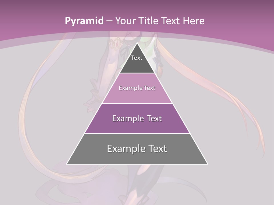 A Woman In A Green Dress With Long Hair Is Standing In Front Of A Purple PowerPoint Template