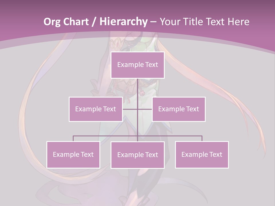 A Woman In A Green Dress With Long Hair Is Standing In Front Of A Purple PowerPoint Template