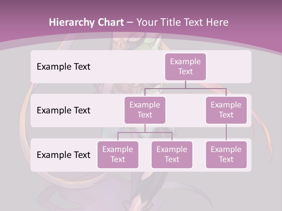 A Woman In A Green Dress With Long Hair Is Standing In Front Of A Purple PowerPoint Template