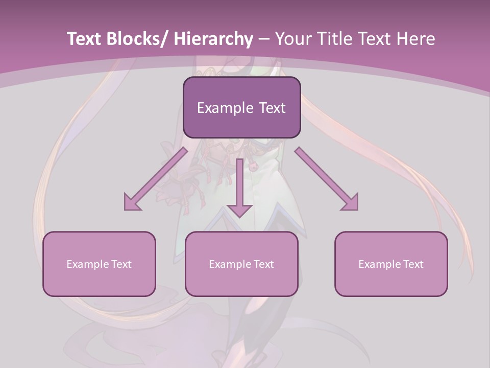 A Woman In A Green Dress With Long Hair Is Standing In Front Of A Purple PowerPoint Template